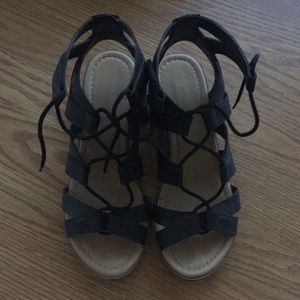 Sandals with a slight heel